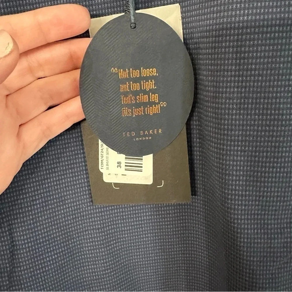 Ted Baker London Slim Fit Semi Plain Trouser Navy Size 38R Men's NWT - Picture 6 of 12